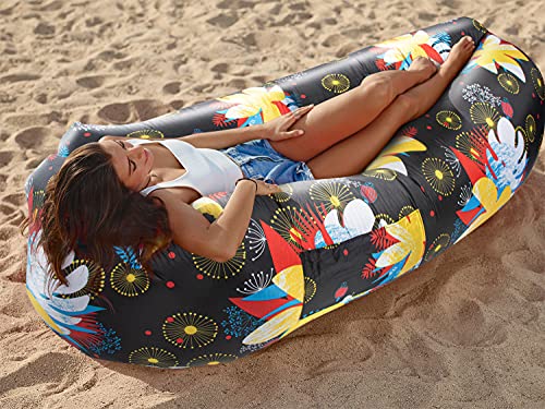Image of WEKAPO Inflatable Sun Lounger, Air Sofa, Hammock, Portable, Waterproof and Leak-Proof, Ideal for Backyard, Beach, Travel, Camping, Picnics and Music Festivals