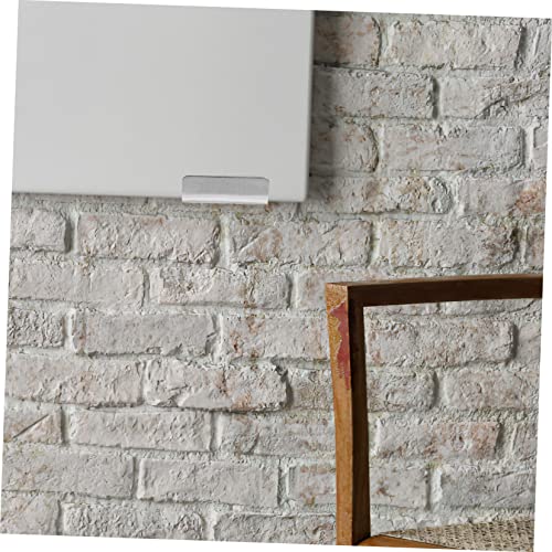 Image of 10pcs Tile Pendant Frameless Picture Frame Black Hardware Heavy Duty Clothes Rack Mirror Wall Mount Brackets Plate Hangers Steel Tile Bracket Frame Picture Frame Corner Fasteners