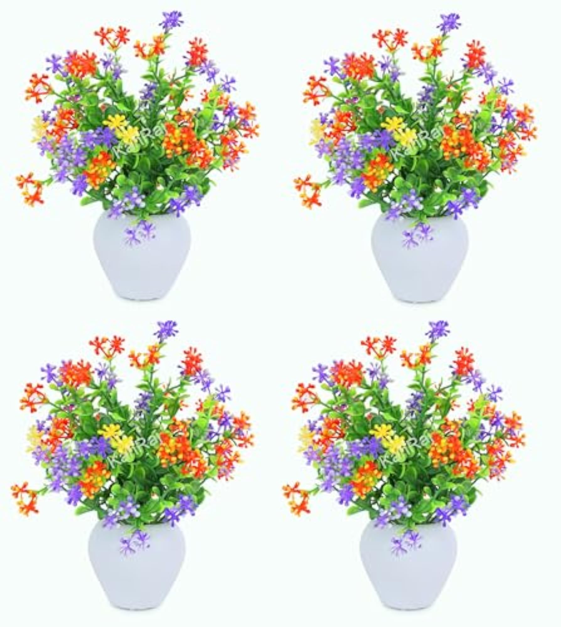 Set of 4 Artificial Plants for Home Décor
