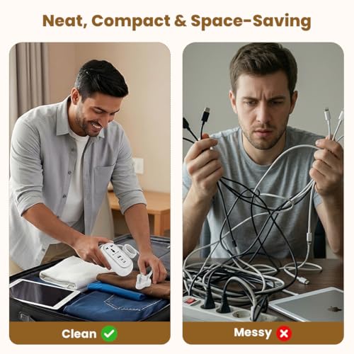 Image of LAPCARE Grip 5-in-1 Desktop Power Strip with 67W GaN Fast Charging, 2 Universal 3 Pin Socket, 2 Type-C PD Ports, 1 USB-A Port, Surge Protection, Fire-Resistant, Compact Power Hub for Home & Office