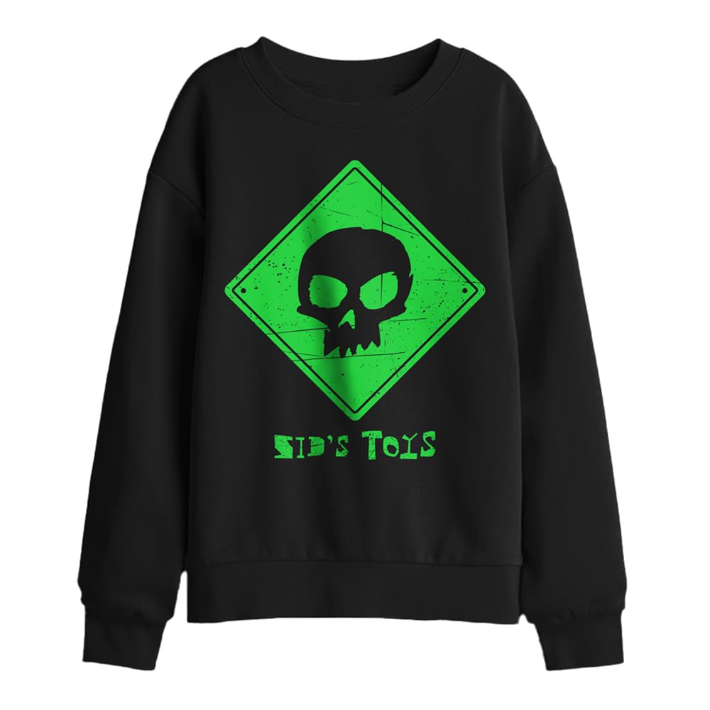 Disney Toy Story Sid'S Toys Logo Kids Sweatshirt, Black, 7-8Y