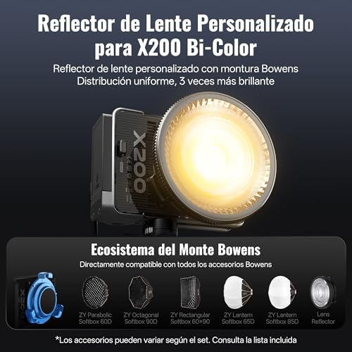 Image of ZHIYUN MOLUS X200 Bi-Color Combo 200W Video Light [Official] Handheld Professional Photography Light Portable Continuous Output Light Bowens Mount 2700K~6500K CRI≥95 TLCI≥97 Only 800g (NO Battery)