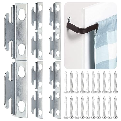 AccEncyc Curtain Rod Bracket Curtain Rod Hardware Brackets Curtain Rod Single Bracket Spreader Wall Bracket Hooks Curtain Rod Hooks for Wall(10 Sets)