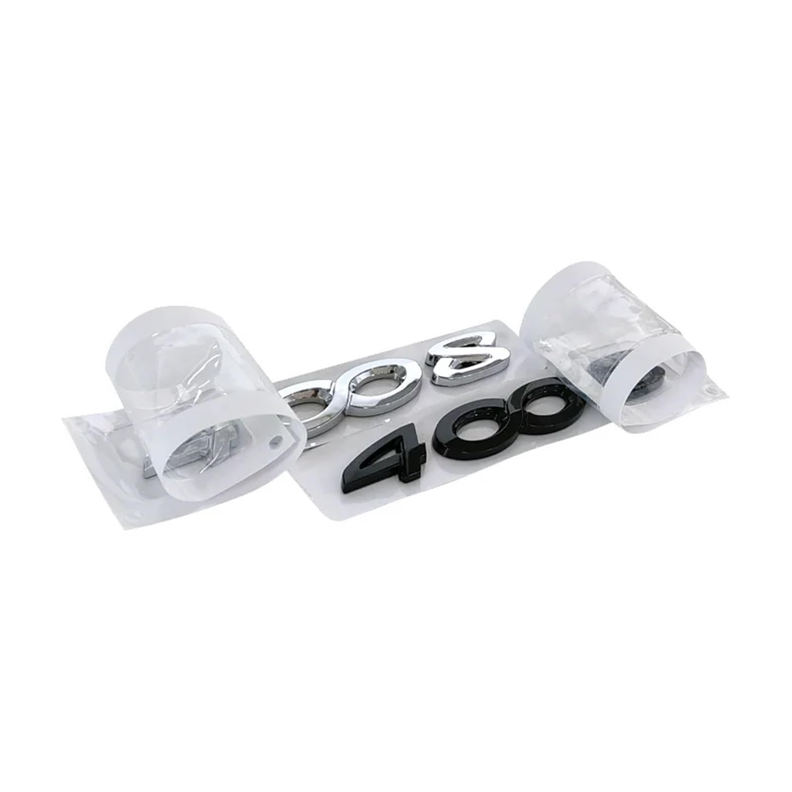 Lettres 3D Chromées Pour Peugeot 2008/3008/4008/5008 - Autocollant Coffre Arrière, Style Chrome Argent