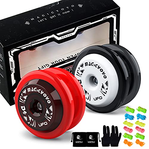 CHEE MONG 2 Responsive Yoyo for Kids and Beginners, Professional Looping Yoyo Magic YOYO D4, Loop Yoyo String Trick 2A Yoyo with PC Body + Extra 12 Yoyo Strings, 2 Yo-yo Gloves, 2 Bags