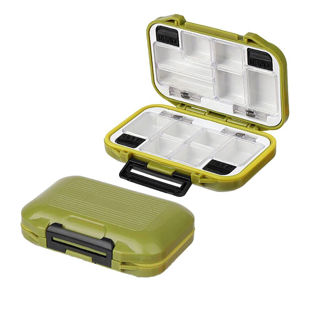 Double-Sided Opening and Closing Fishing Tackle Box, Large Capacity Fishing Lure Box Accessories(S,green)