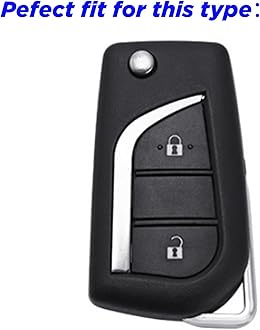 Key Fob Cover for Toyota Yaris: 2 Buttons Key Fob Case Fit for Toyota Aygo Yaris Cross 2011 2012 2013 2014 2015 2016 2017 2018 2019 2020 2021 2022 2023丨Remote Protector丨Fashion Silicone (Black)