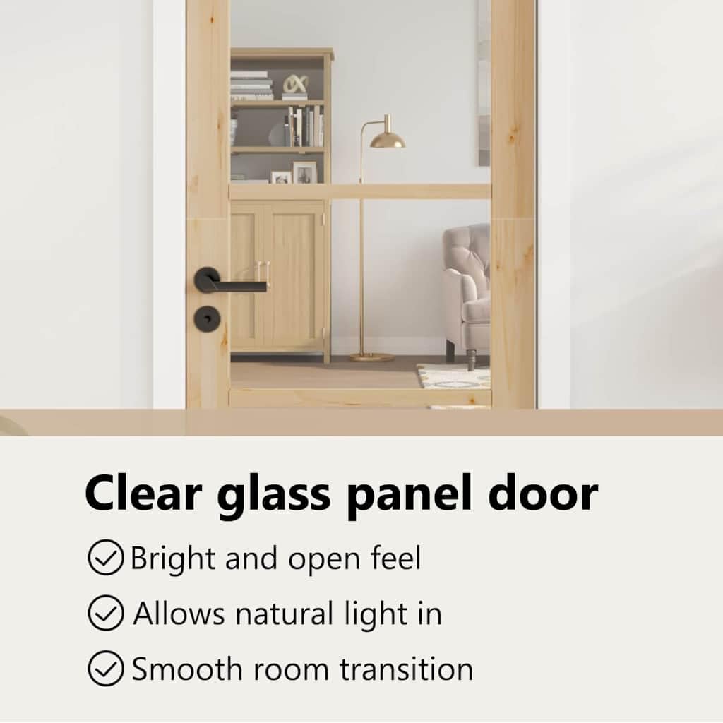 vidaXL Interior Tür ORKDAL Braun 73,5 x 198,5 cm, Elegante Schlafzimmer-Tür, modernes Interieur, robuster Raumteiler, glattes Design für dein Zuhause