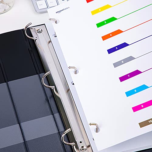 Image of AmazonBasics Numeric Paper Binder Dividers, 10 Tab, 6 /Pack