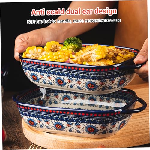 Cazuelas para horno de cerámica refractaria plato rectangular duradero 3
