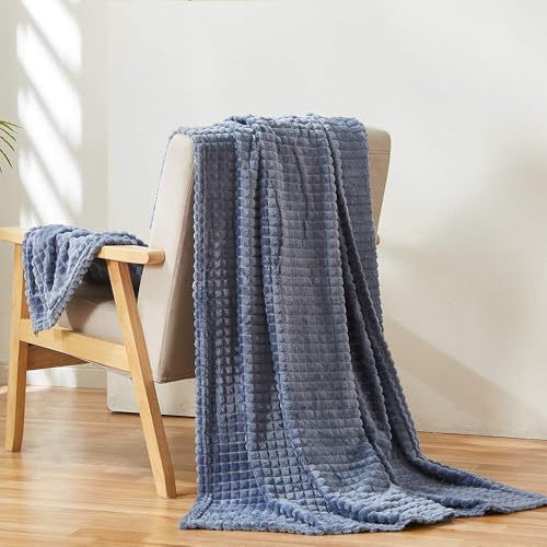 Simple&Opulence Navy Blue Throw Blanket for Couch-Super Soft Fluffy Blankets for Women 50x70 Inches Cozy Lightweight Fleece Blanket for Home Decor