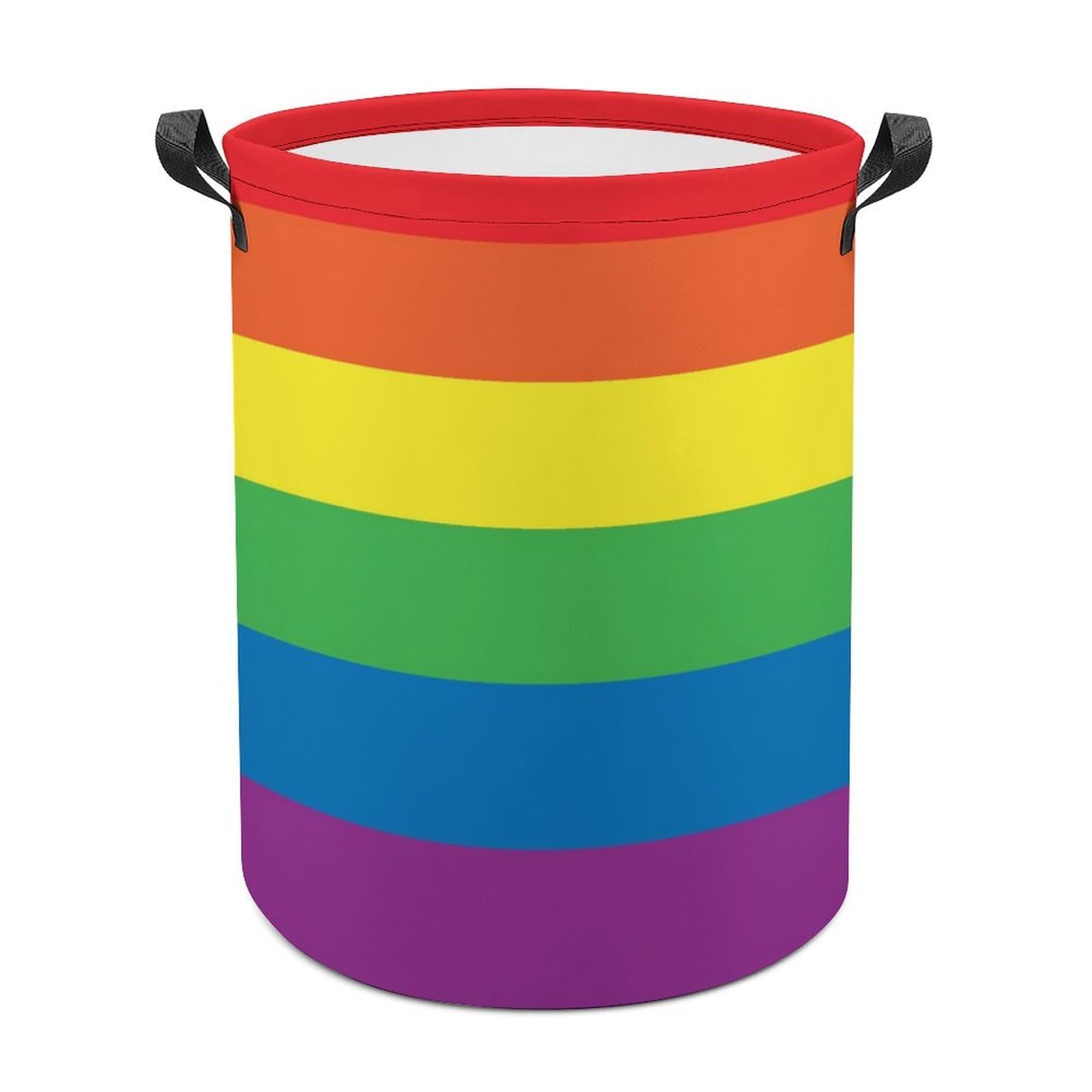 Wlntrophic Laundry Hamper, Rainbow Peace Love Laundry Basket, Washing Basket with Handle