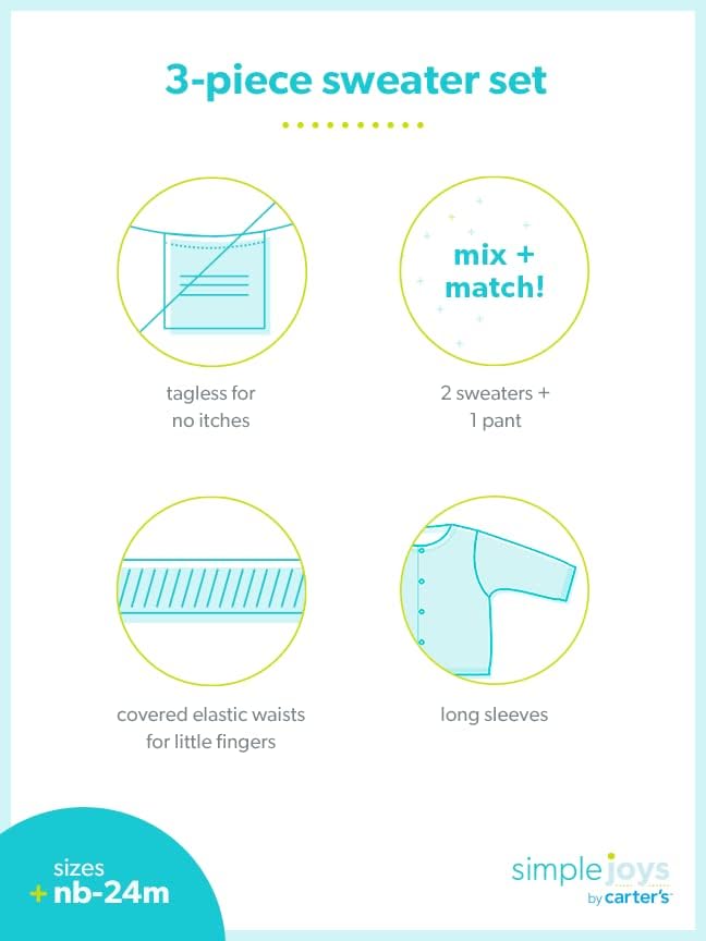 Simple Joys by Carter's unisex-baby 3-piece Sweater Set - Image 4