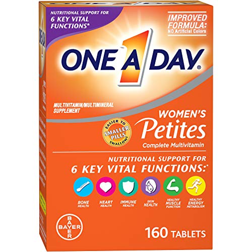 One-A-Day-Womens-Petites-MultivitaminSupplement-with-Vitamin-A-Vitamin-C-Vitamin-D-Vitamin-E-and-Zinc-for-Immune-Health-Support-B-Vitamins-Biotin-Folate-as-folic-acid-more-160-count