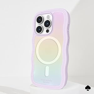 kate spade new york iPhone 15 Pro Case, Compatible with MagSafe - Wavy Iridescent