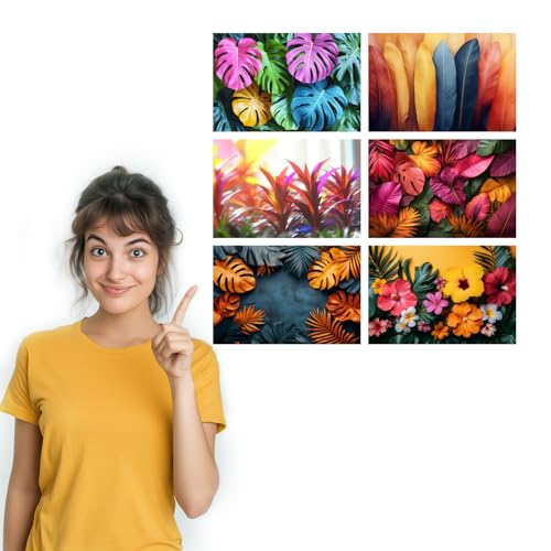 Image of SiddArtify Tropical Botanical Wall Art Prints Set - Colorful Plant Poster Decor for Living Room Bedroom Office - 8x12 inch Board Pack of 6