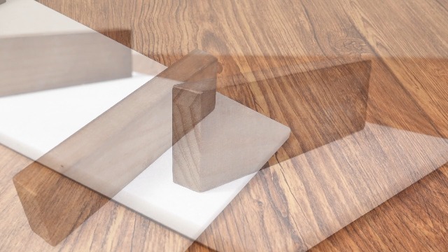 Tabla para cortar de mármol rectangular con base de madera miniatura 7