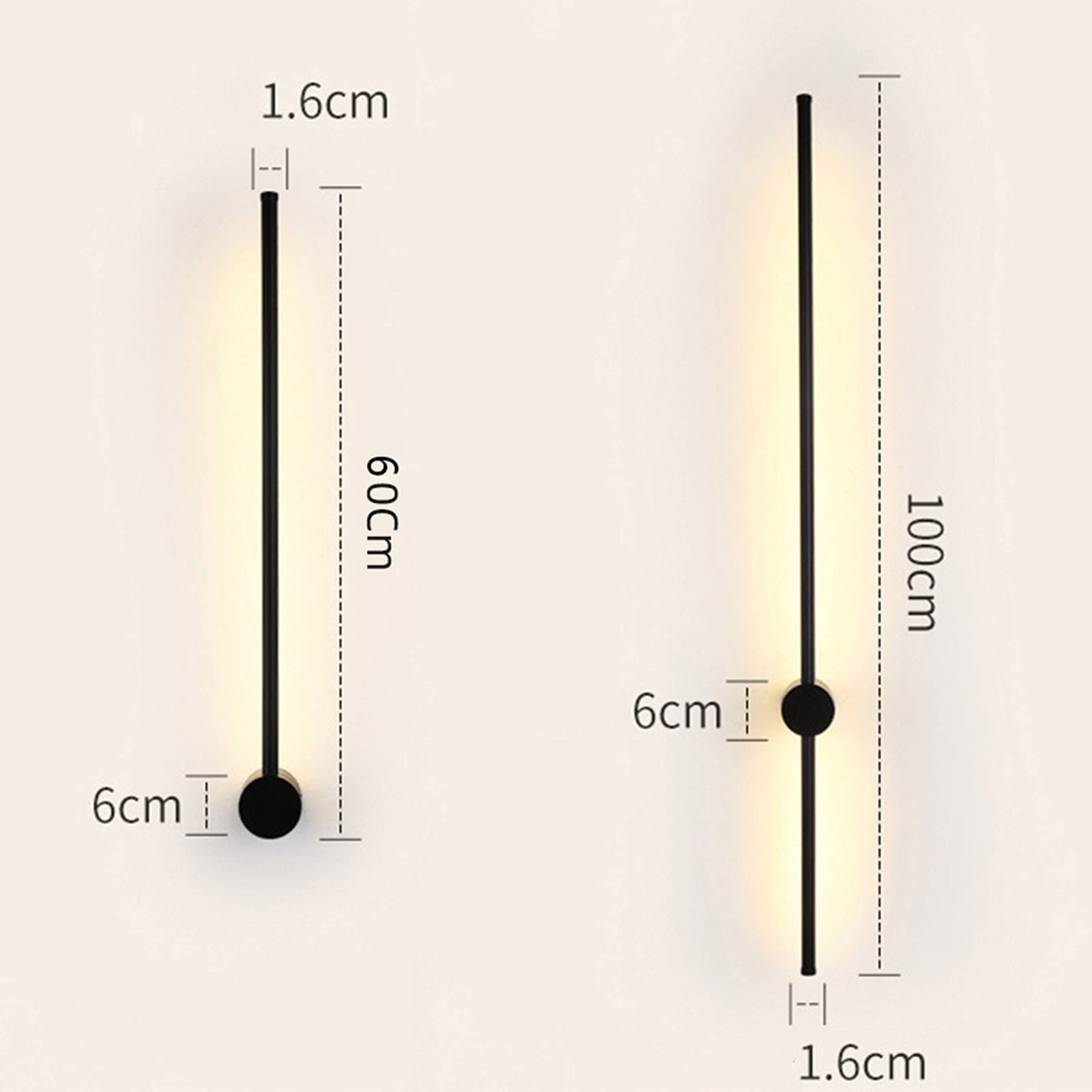 Lampada da Parete Moderna e Semplice a Tubo lineare a LED, Ideale per casa, Camera da Letto, Soggiorno, Illuminazione a Parete o da Parete Dietro Il Divano.
