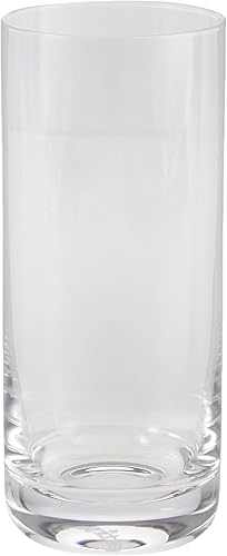 NutriChef Vasos altos de 14.2 onzas, juego de 4 vasos altos de base pesada para agua, vino, cerveza, licor, ginebra, cóctel, whisky, jugo, café