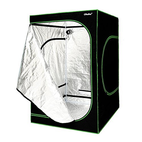 Ohuhu Mylar Hydroponic Grow Tent with Observation Window, Floor Tray & Tool Bag, Plant Growing Tent with Durable 600D Oxford Cover for Indoor Plant Growing, Gardening & Germination (60