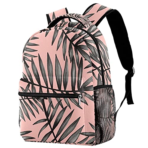 Sac à dos de voyage motif plantes roses rétro et feuillage avec poche gourde
