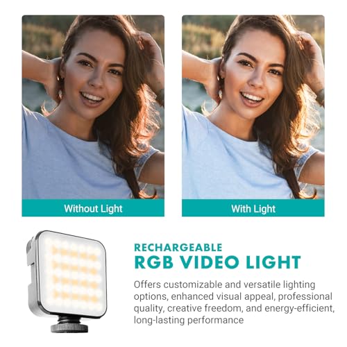 Movo iVlogger-PRO Wireless Vlogging Kit for iPhone/Android with Fullsize Tripod - YouTube Starter Kit with Wireless Microphone, Tripod, LED Light for Content Creators - Image 5