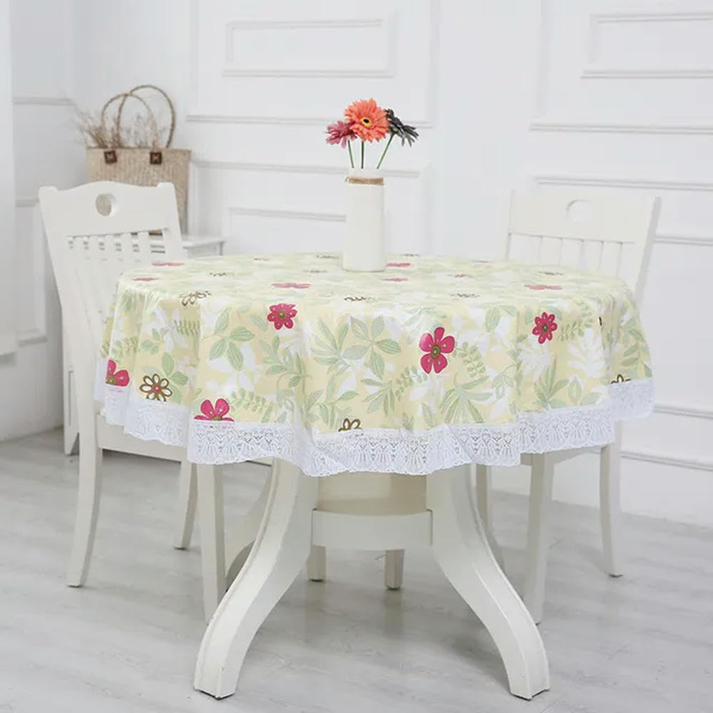 XHBYW 137-200cm PVC Hotel Waterproof and Oil Proof Large Round Tablecloth Hotel Plastic Round Table Cloth Wash Free and Scald Proof Table Cloth