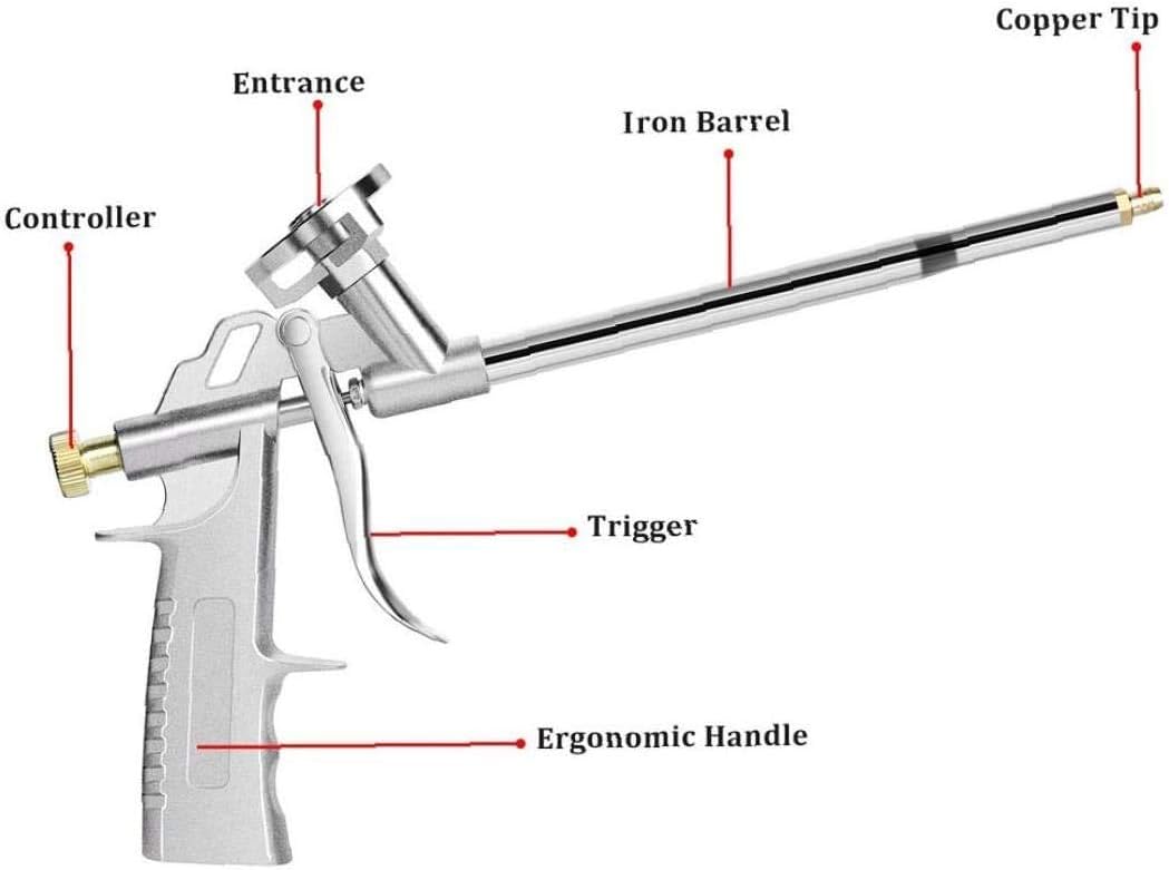 Spray Foam Hand Foam Tool Metal Caulking Tool Foam Dispensing Filling Sealing Caulk Gun Tool