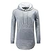 OLRIK Mens Hipster Hip Hop ELong Pullover Hoodie Shirts Gery M
