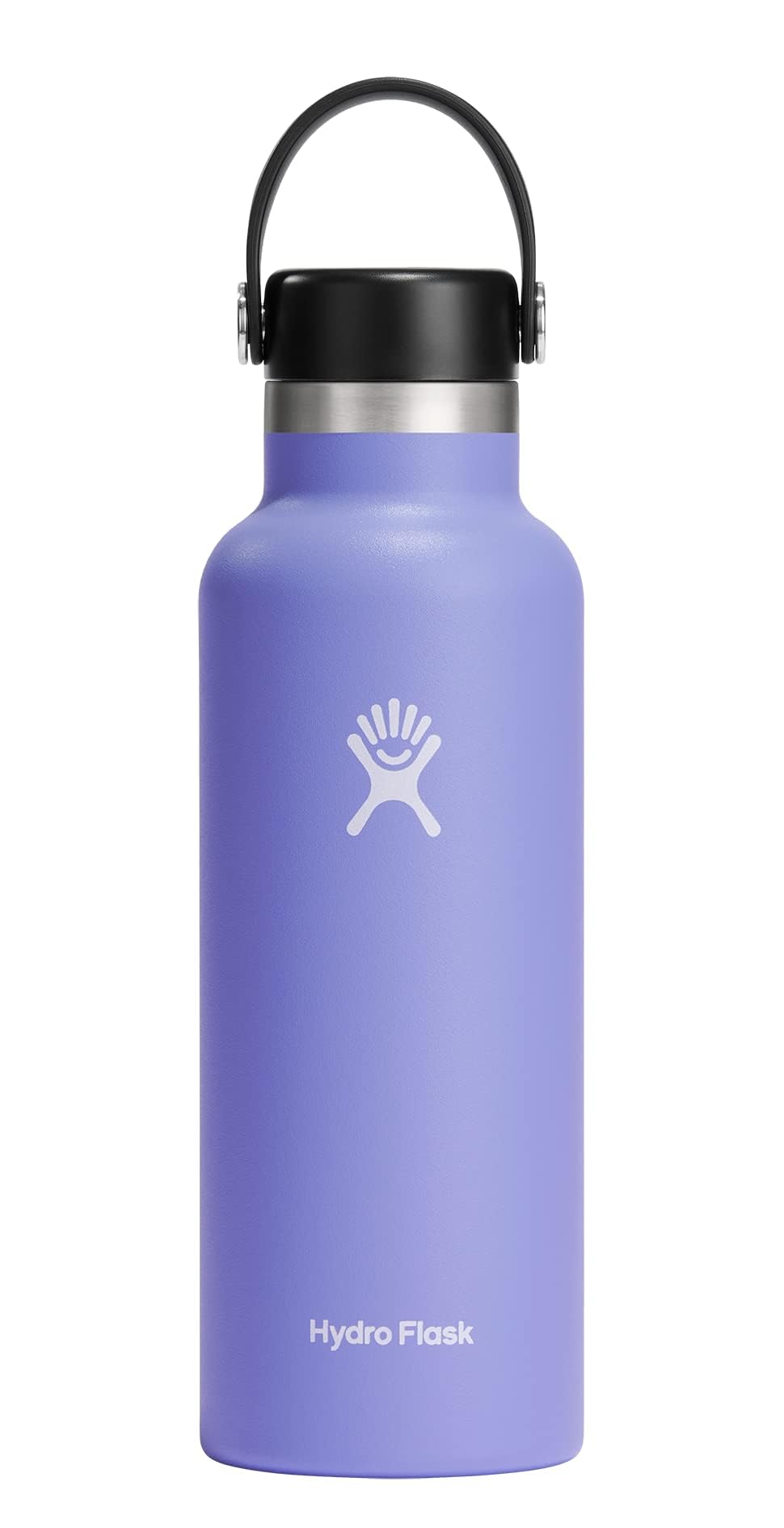 HYDRO FLASK - Trinkflasche 532ml (18oz) - Isolierte Wasserflasche aus Edelstahl - Sportflasche mit auslaufsicherem Flex Deckel & Gurt - Thermoflasche Spülmaschinenfest - Kleine Öffnung - Lupine