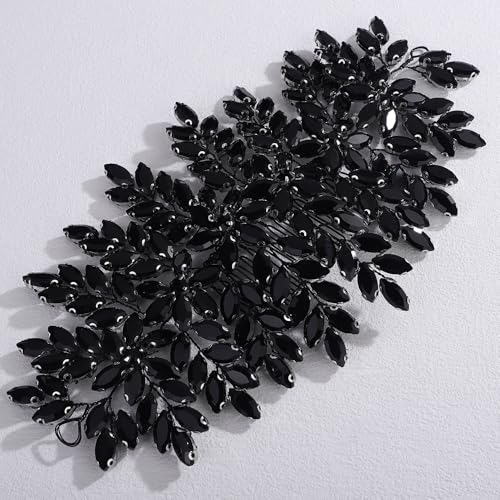 Peine negro con cristales para cabello miniatura 2