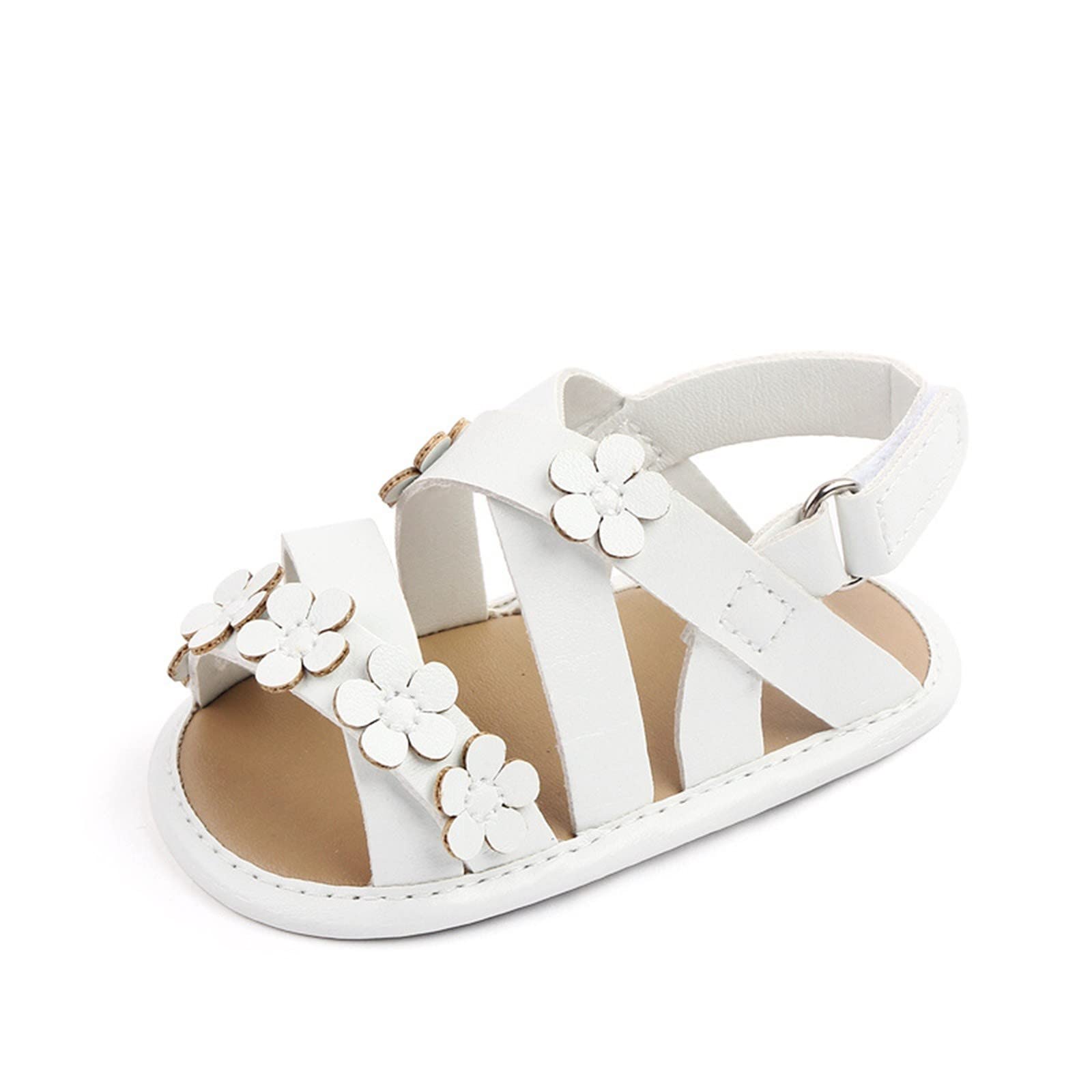 Infant Summer Girls Sandals Baby Newborn Cute Flowers Walking Flat Shoes Non Slip Water Boy (WH2, 4.5 Infant)