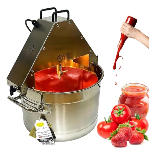 HCAUYNN Olla autoagitadora 10 L para Alimentos, batidoras eléctricas de Acero Inoxidable, máquina mezcladora Comercial, con luz, para Mermelada de Frutas, Salsa de Chile 304Material