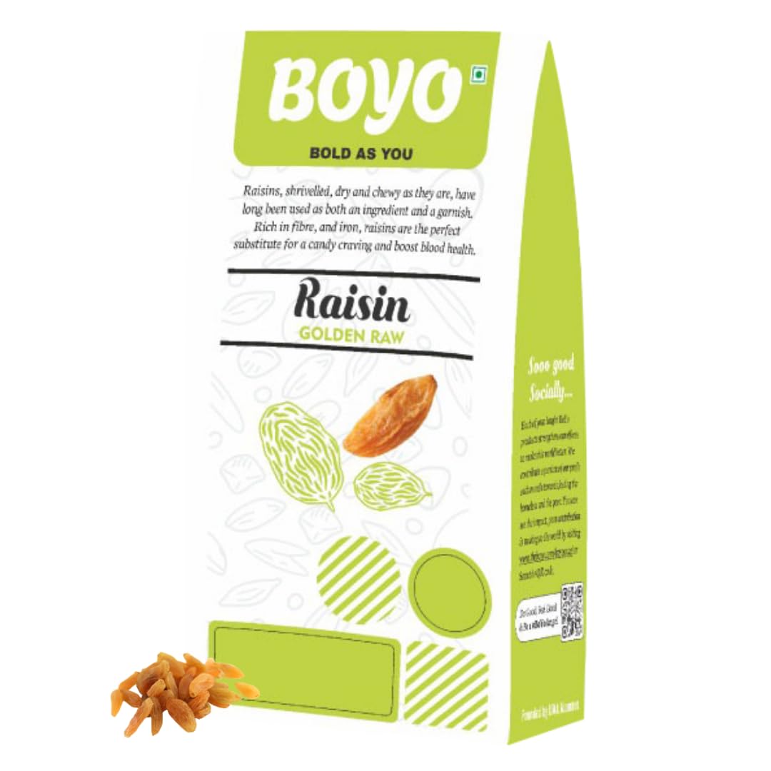 BOYO Raw Raisin - Golden Yellow Long (Kishmish) 500g - Natural and Organic Dry Fruit (B0B5HJQN5Q) Amazon Price History, Amazon Price Tracker