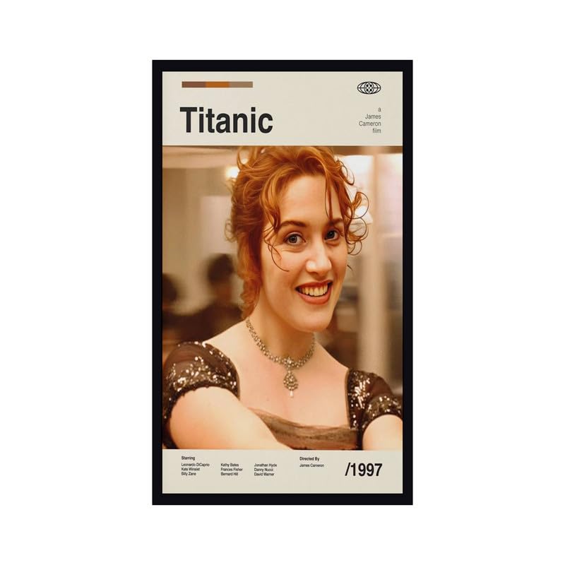 Image of BLINKART Titanic (1997) Movie Poster Frame 8x12 Inch | Premium 300 GSM Paper Wall Print | Mid Century Vintage Film Artwork for Home, Bedroom, Living Room, Office | Framed Photo Decor