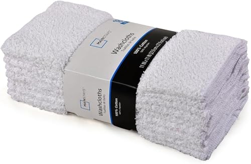 Mainstays Cotton - Paquete de 18 paños de algodón, color blanco