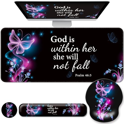 Desk Mat Set + Keyboard and Mouse Pad with Wrist Rest...