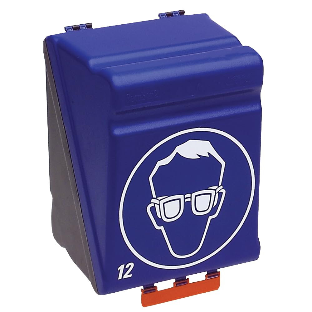 neoLab Aufbewahrungsbox Maxi mit Einsatz für 12 Schutzbrillen, aus ABS, blau/schwarz, 236 x 200 x 315 mm