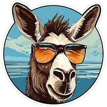 Donkey Sticker 4 Inch Ass Working Animal Donkey Lover Burro - Waterproof Animal Vinyl Decal for Laptop Water Bottle Car Tumbler - Durable Aesthetic Long-Lasting Stickers for Adults ID44990
