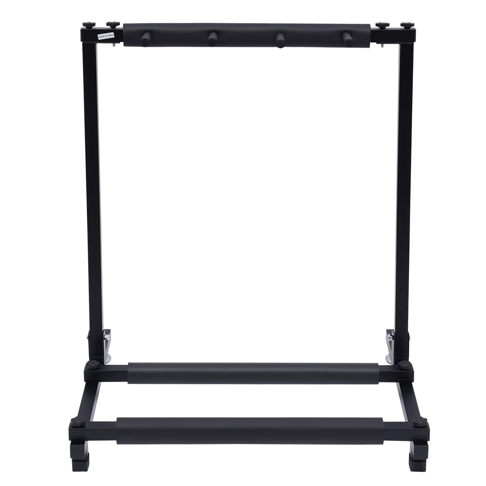 Supporto per chitarra, in metallo, regolabile, più supporto per chitarra, con piedini in gomma antiscivolo, copertura per chitarra, basso, violino, ukulele (3 chitarre)