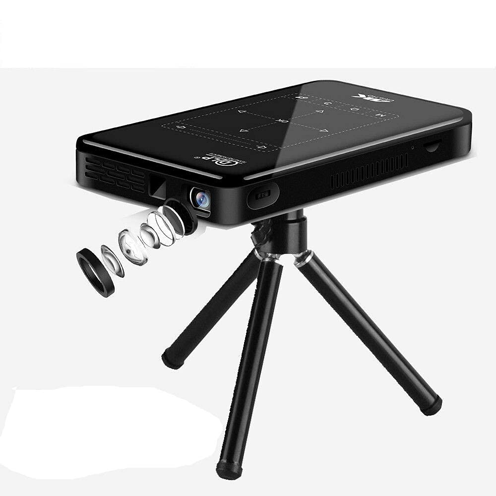 MICROWARE P8 50LM Mini WiFi Smart 854 * 480 (WVGA) DLP 0. 3 inch EM DMD Portable LED Projector with Remote Control & Holder, Android 4. 4, RK3128, 1GB RAM, 8GB ROM, WiFi, BT, HDMI(Black)-image-47