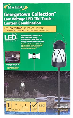 Malibu Lighting Georgetown Collection Low Voltage LED Tiki Torch-Lantern Combination