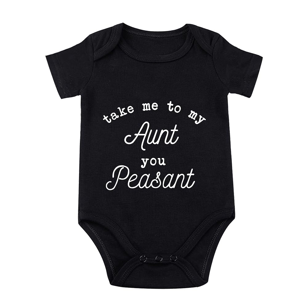 listeryTake Me To My Aunt You Peasant Baby Funny auntie Baby Bodysuit Cute Aunt White Baby Clothes 0-12
