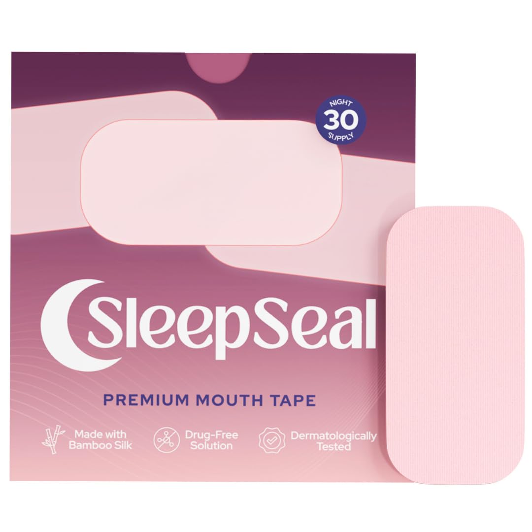 SleepSeal Mouth Tape for Sleeping - Made from Sustainable Bamboo Silk, Hypoallergenic & Dermatologically Tested Sleep Tape – Snoring Aid Solution, Improves Nasal Breathing – 30 Night Supply