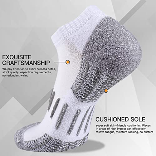 Heatuff Mens Athletic Ankle Socks Moisture Wicking Cushion Running Low Cut Sock 6 Pack4