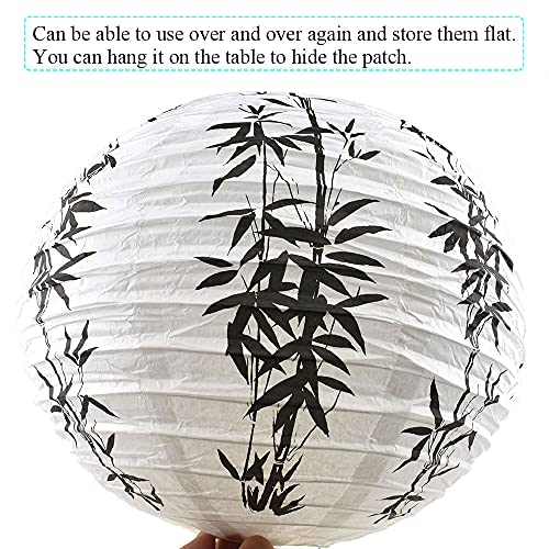 Hao Pro Paper Lanterns 12Inch Round Cotton Paper White Chinese Japanese Hang Keep Shape Well Easy Install Collapse String Reflect Light Wedding Festival Shower Lamp Decor Bamboo 1Pcs (226052022) #TOP2