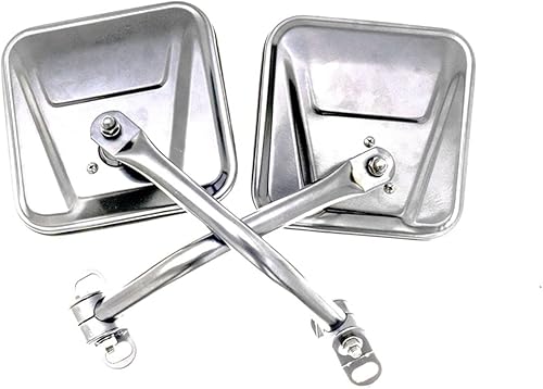 RAMPAGE PRODUCTS Rampage Factory Style - Kit de espejo de acero de repuesto Par, acero inoxidable 7417 Compatible con Jeep CJ 1955 - 1986
