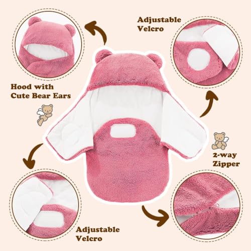Image of AiWMGL Baby Swaddle Blanket 3-6 Months Infant Soft Warm Sleeping Sacks Boys Girls Fleece Thicken Winter Adjustable Newborn Swaddling Wrap