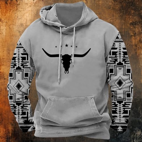 Western Cowboy Hoodies for Men Vintage Aztec Print Oversized Long Sleeve Pullover Hoodies Fall Winter Country Jackets2