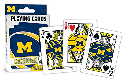 Image of Masterpieces NCAA Michigan Wolverines, Playing Cards - Premium Quality, Educational, and Fun Activity for Kids and Families - Great Gift Idea for Holidays, Birthdays, and Everyday Playtime
